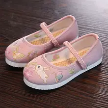 子供用刺繍入りシューズ【古装風・白色・中国風・舞台衣装対応】（セットアップ対応）