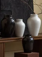 白色の陶器製花瓶【モダンデザイン・インテリア用・水耕栽培対応】