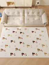 クリームカラーのラグ【手入れ不要・広いリビングや寝室に最適】