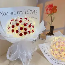 手作りDIYバラの花束材料キット【に枯れないフェイクフラワー・ギフトに最適】