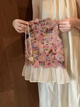 国風デザインの子供用ワンピース【夏用・フレンチカット・可愛らしい背面】