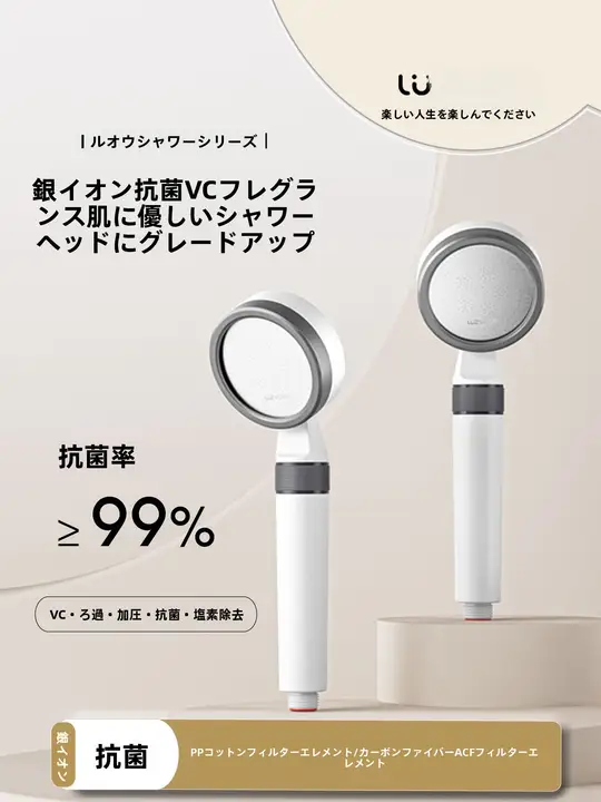 Luzvoar 手持ち増圧シャワーヘッド【除塩素フィルター・調整可能・美肌効果】