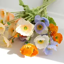 高級感のある本物そっくりの虞美人の造花ブーケ【インテリア・リビング・ダイニング用】