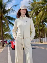 スポーツカジュアル女性用トップスとパンツ【長袖・快適な着心地】（セットアップ対応）