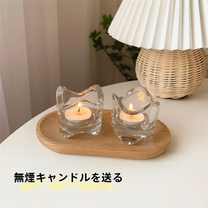シンプルな透明ガラスキャンドルホルダー【ロマンティック・デコレーション・テーブル用】
