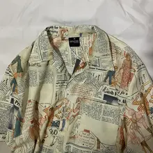 花柄キューバカラー半袖シャツ【男女兼用・レトロスタイル】