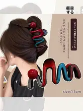 大容量のヘアクリップ【サメ型デザイン・後頭部用・上品なヘアアクセサリー】
