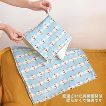ハンドタオル 傘型 犬 赤い帽子 綿100% 肌に優しい 毛羽落ちしにくい ループ付き かわいい