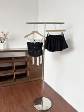 優雅なデザインのキャミソールフリルミニドレス【春夏用・肩ひも付き・フレアスカート】（セットアップ対応）