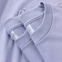コットン製 丸首長袖Tシャツ【厚手・無地・カジュアル・ユニセックス・ミストパープル】