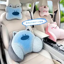 可愛いカートップヘッドレスト【カップル向け・アニメデザイン・快適サポート】【クッション式・車載用】（セットアップ対応）