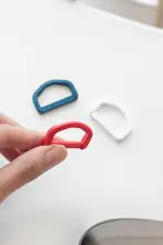 カラフルなD型リング調節付きプラスチック製ハンドメイドDIY半円リング【バッグ用・側面取り付け用】