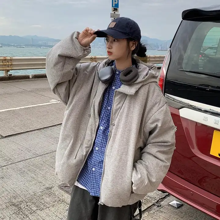 LIFEASAM レディース冬用ビンテージ風フード付きダウンジャケット【ゆったりサイズ・厚手・保温】