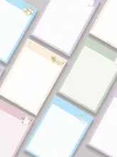 かわいい動物デザインの横罫ノート【裏表二重・厚手メモ帳・学生向け】