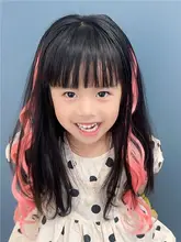 子供用ヘアアクセサリー【編み込みスタイル・リアル感ある耳掛けカラーハイライト】