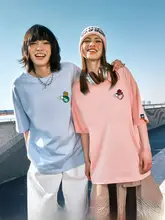 ジャングルトラ デザインのカジュアルカップルTシャツ【花柄・ゆったり・夏用・短袖】