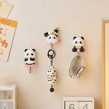 可愛いパンダデザインの壁掛けフック【穴あけ不要・キッチンや玄関用】