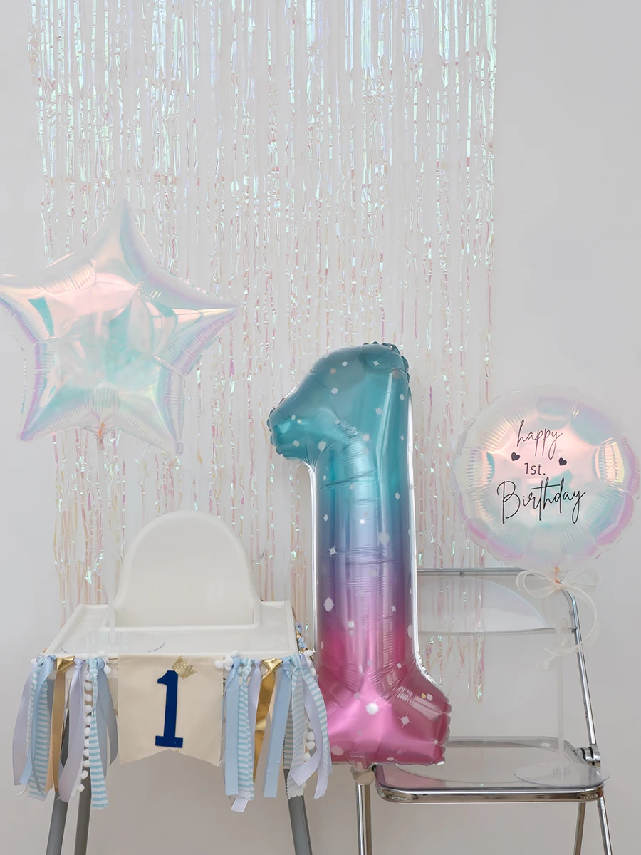 誕生日イベント用 幻彩バルーンセット：星型・ハート形で作るウェルカムウォール背景