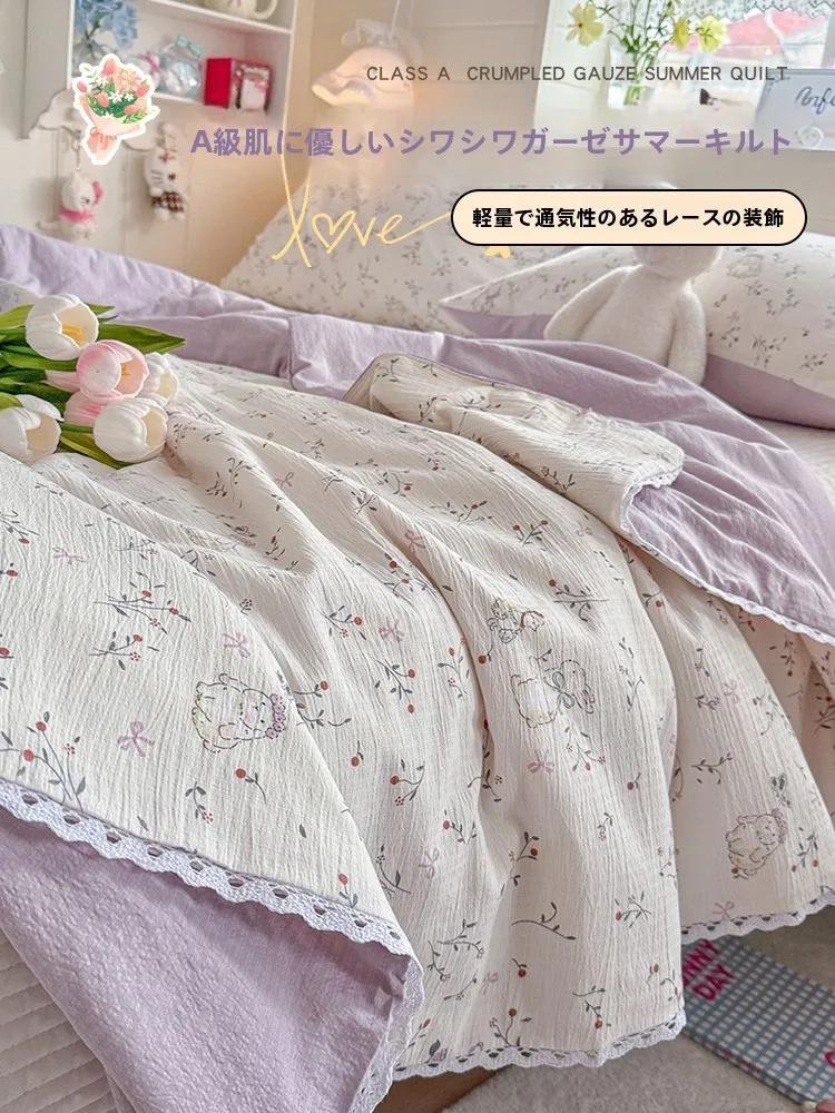 かわいいウサギのシワ加工夏用クールケット：子供用カートゥーンデザインの通気性と肌触りを徹底解説