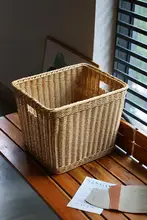 Kens ラタン風 大型ランドリーバスケット【家庭用・収納・浴室用】