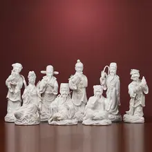 陶瓷製 八仙神像【白瓷・装飾用フィギュア】