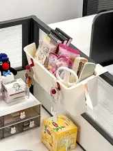 デスク用ハンギング収納ボックス【仕切り付き・文具・お菓子・ティッシュ収納対応】