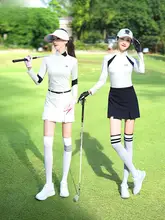 ゴルフ用レディースレイヤードスカートパンツ【防透け・ストレッチウエスト・スリット入り】