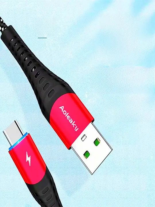 携帯電話用充電ケーブル【極太データケーブル・ブルーライト付き・急速充電対応・汎用】