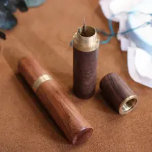 刺繍用針ケース【携帯型・竹製・真鍮装飾】