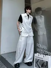 夏用ハーフジップタンクトップとワイドパンツのメンズカジュアルウェア（セットアップ対応）