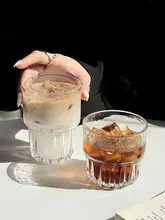 スタッキング可能なオーストラリア風ガラスコーヒーカップ【アイスラテ・デザインカップ・ドリンク用】
