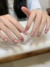 水彩小熊ネイルアート【ハンドペイント・夏用・ショートデザイン】