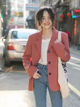 春秋用 ブルー ブレザー【デザイン重視・したスタイル・ショート丈・小柄向け】（セットアップ対応）