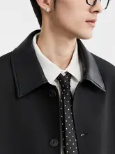 シンプルで洗練されたデザイン！マウンテンコート【春秋用・PUレザー・中長丈・韓国風】（セットアップ対応）