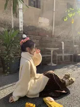 フランス田園風小花柄ハイウエストAライン中長半身スカート【エレガントなデザイン】（セットアップ対応）