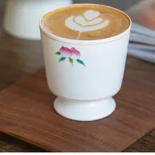 コーヒーカップ ラテアート用 おしゃれ 高台付き 上品 ティータイム 誕生日ギフト