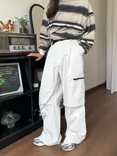 秋用ワイドレッグカーゴパンツ【フィット・ジップ付き・スポーツスタイル】