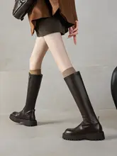脚をスリムに見せる！小柄向け厚底エラスティックニーハイブーツ【高筒・女性用】