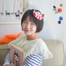 手作りフェルトキャップ【可愛いデザイン・マトリョーシカ風・ヘアクリップ付き】