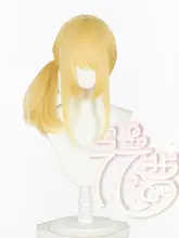 全黄色のコスプレウィッグ【中長髪・蓬蓬スタイル・アクシズイメージ】
