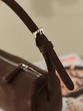 ミニハンドバッグ【反絨牛革・正方形・クッション型・文房具入れ】