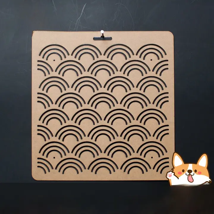 刺し子刺繍用ハンドメイドテンプレート【青海波模様・パッチワーク用】