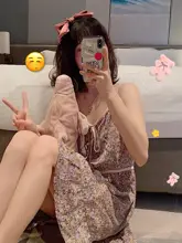 夏用アイスシルクパジャマ【かわいい豚のデザイン・ノースリーブ・快適】