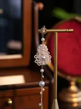 新中式旗袍用胸飾り【米珠・パール・フリンジ付き・デザインアクセサリー】