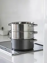 304ステンレス製蒸し器【家庭用・重ね可能・二重ハンドルデザイン】