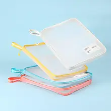 科目別ファイルバッグ クリア L字ファスナー付き A4対応 手提げ 通学 プリント テスト 補習 キッズ 男の子 女の子 小学生 中学生