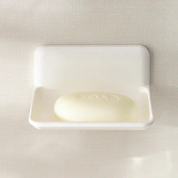穴あけ不要の壁掛け洗面用品収納ラック【無痕貼付けタイプ・香皿付き】