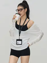 DCW 女性用 ゆったりバットウィングトップス【ウエストシェイプ・長袖・ヨガ・ランニング】