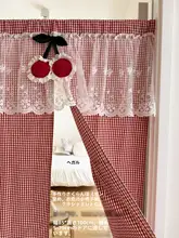 美しいデザインのカーテン【小窓用・リボン付き・半分の長さ・キッチンや寝室向け】
