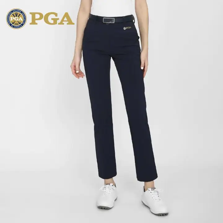 pgm 高腰デザインのゴルフ用レディースロングパンツ【夏用・極上の柔らかさ・ゆったりフィット】（セットアップ対応）